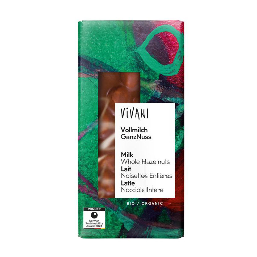 Milk Whole Hazelnut Chocolate Organic 100g