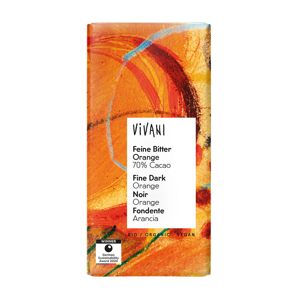 Dark Orange Chocolate 70% Vegan Organic 100g