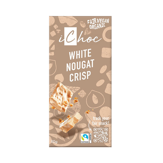 White Nougat Crisp Chocolate Vegan Organic 80g