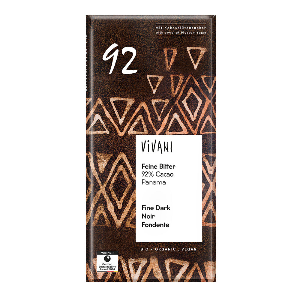 Dark 92% Chocolate Vegan Organic 80g